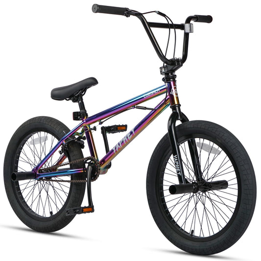 cubsala Freestyle BMX Bike, 20 Inch Yaphet Bicycle for Teen Beginner Adult Riders, Bike with 360° Rotating Handlebar and 4 pegs, Colorful