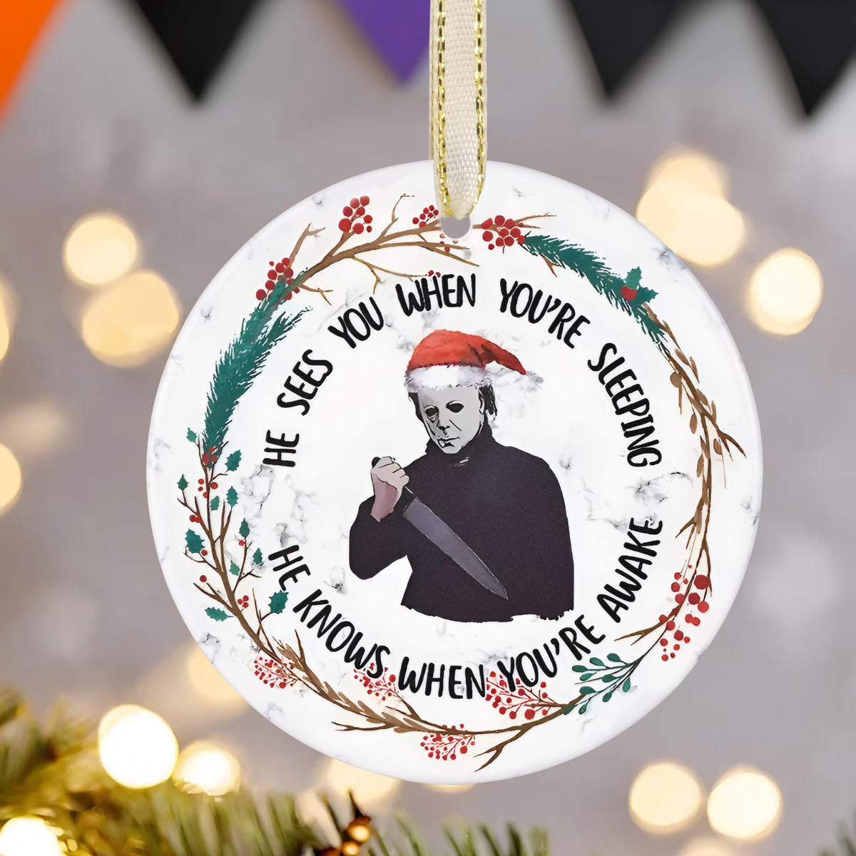 Christmas 2025 Ornaments, Christmas Ornament Gift, Holiday Keepsake, Stocking Stuffers, Gift Ideas - Scary Halloween