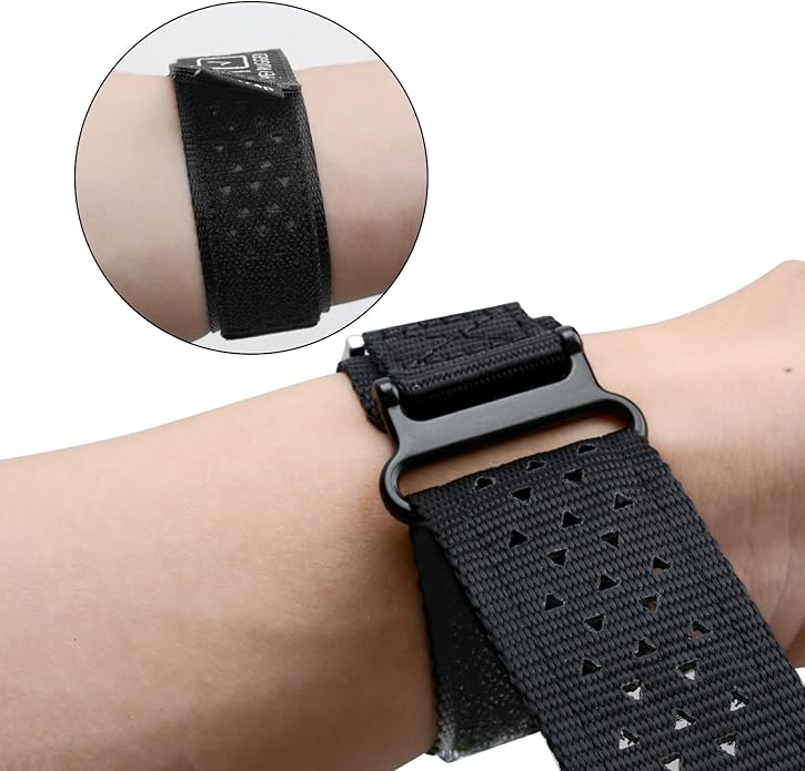 TStrap Nylon Sport Watch Band - Black Quick Release Watch Straps for Men Women - Athletic Military Smart Watch Bracelet Replacement - Correa para Reloj Hombre - 18mm 20mm 22mm