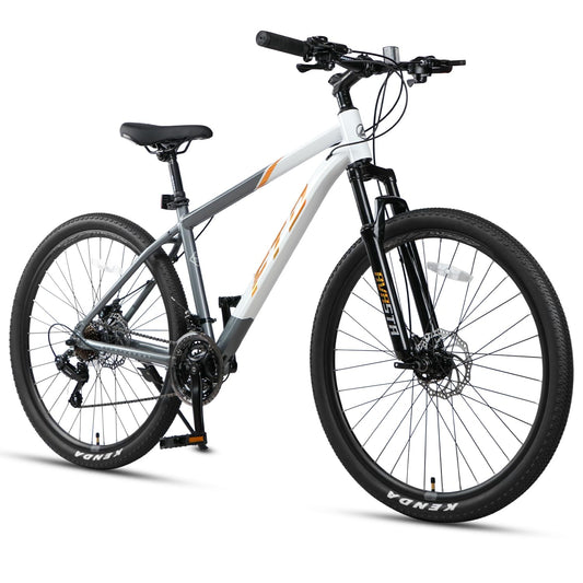 AVASTA 27.5-inch Mountain Bike for Man Male and Woman Female Adult with Lightweight Aluminum Alloy Frame and Dual Disc Brakes,Front Suspension,21-Speed Gear Shifters,Hidden Brake Cables,Golden