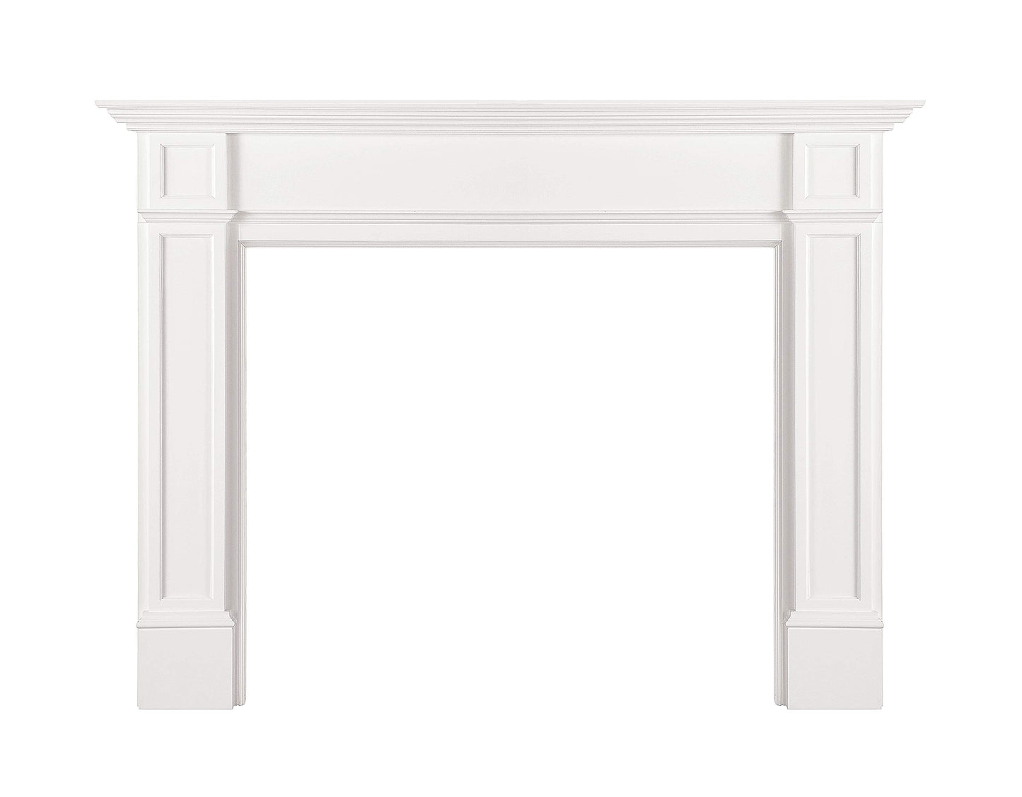 Pearl Mantels ARYB56540 Furniture for Your Fireplace, Premium Grade A MDF Mantel Surround, Crisp White Paint, Interior Opening 56" W x 42" H