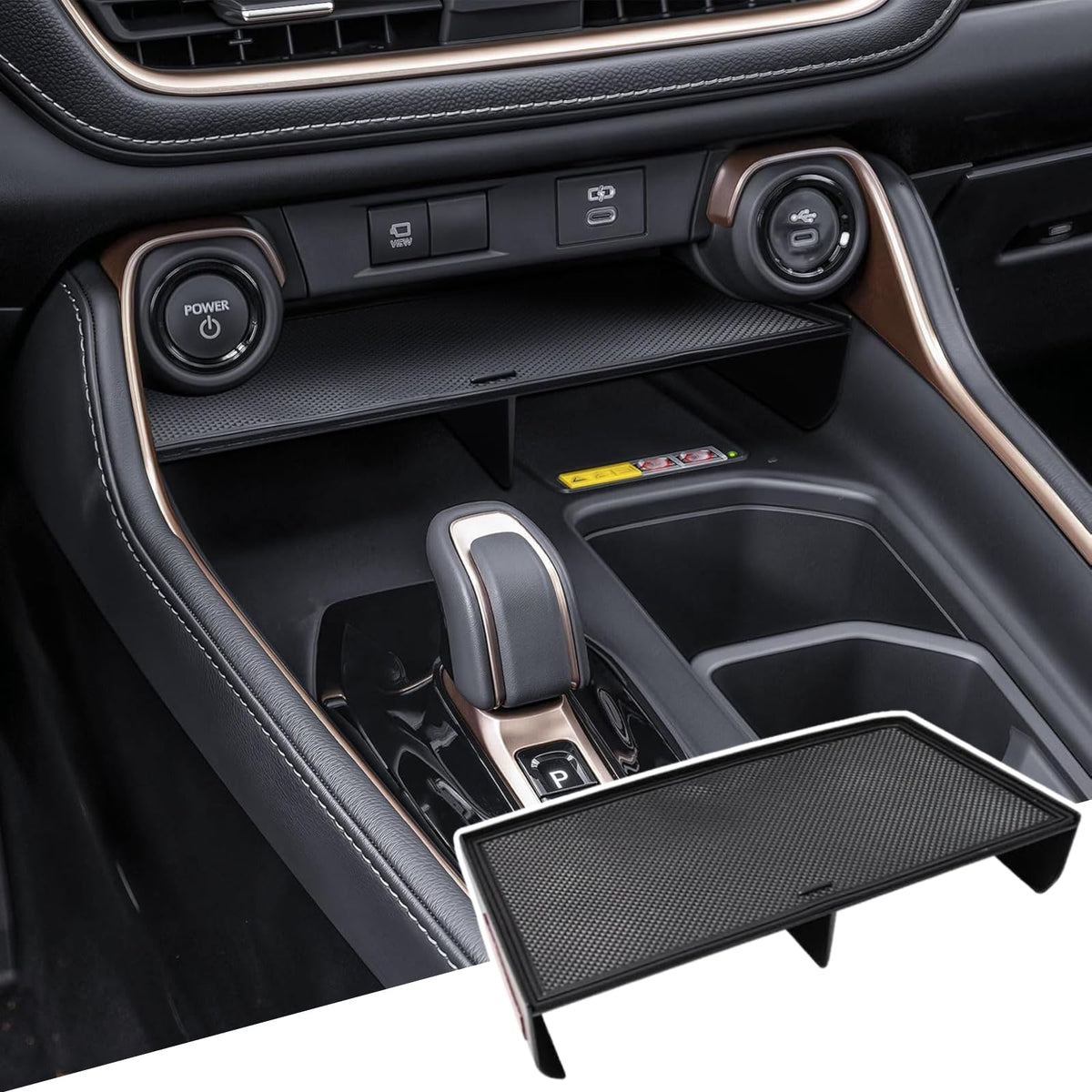 Qlhshop Middle Center Console Organizer for Toyota Grand Highlander 2026 2025 2024 Front Console Insert Divider Tray Secondary Storage Cubby Interior Accessories - (Not for Highlander)