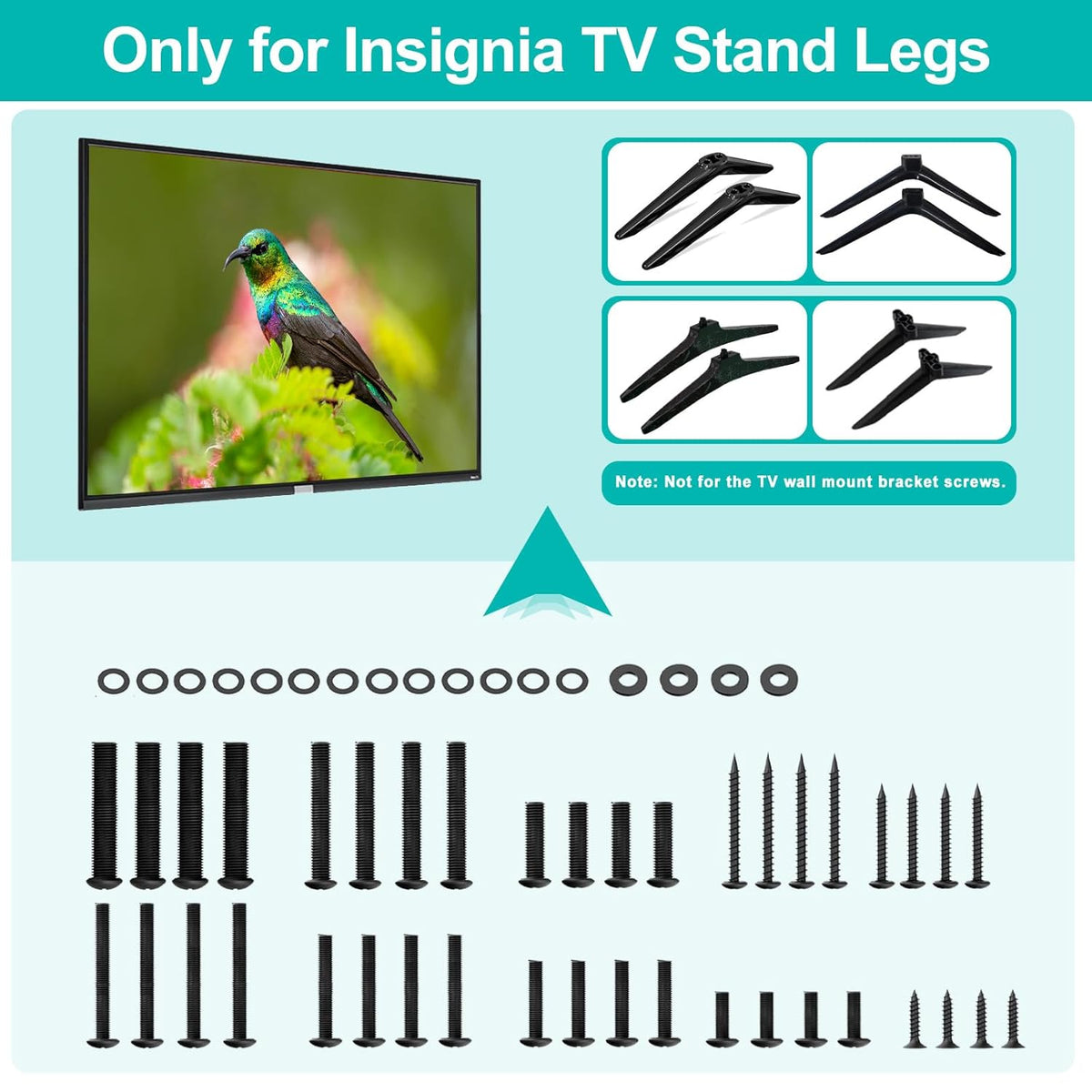Yaotieci 24" 32" 39" 40" 42" 43" 48" 50" 55" 58" 65" 70" 75" TV Stand Legs Screws Kit for Insignia TV Legs