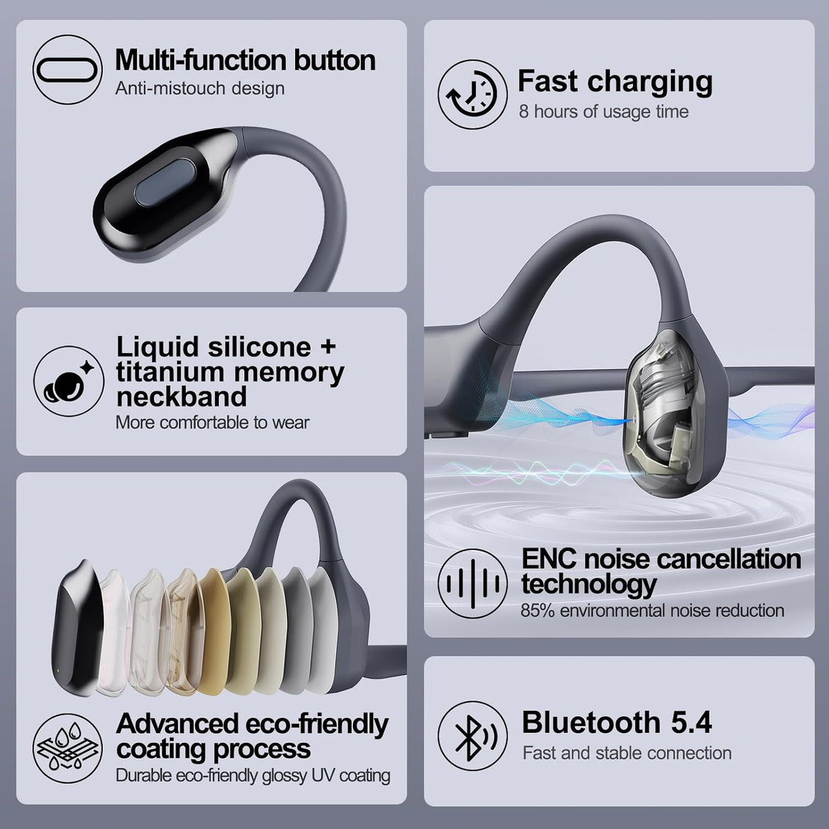 Swimming 5.4, IPX8 32GB MP3 Swimming, Headphones, Bone Conduction Headphones Bluetooth Waterproof with Player, Open