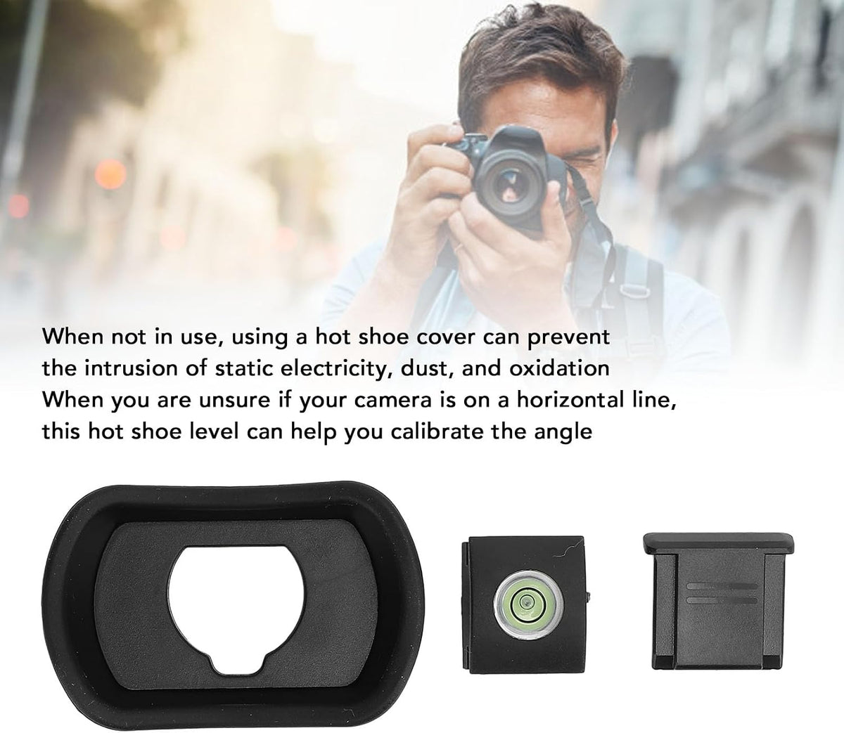 XZXCVN 3 Set GFX100II, XH1, XH2S, GFX50S, T5 Piece Eyepiece for Camera Viewer, Hot Shoe Cover and Bubble Level
