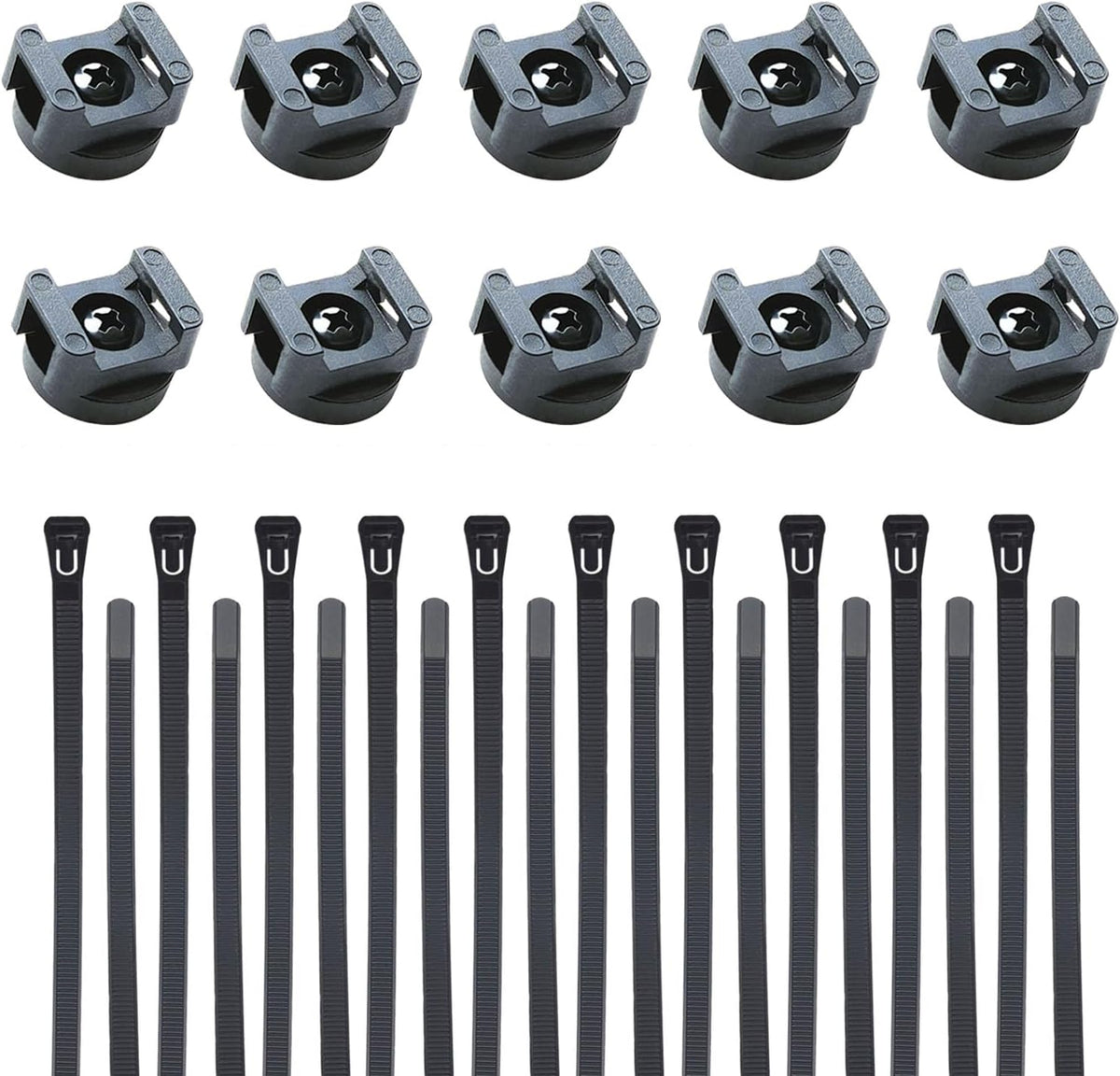 DyaMag 22mm 7.84" (10Magnets, 20 Magnetic Cable Zip Mounts Magnetic Cable Holder Multipurpose Magnet Wire Management