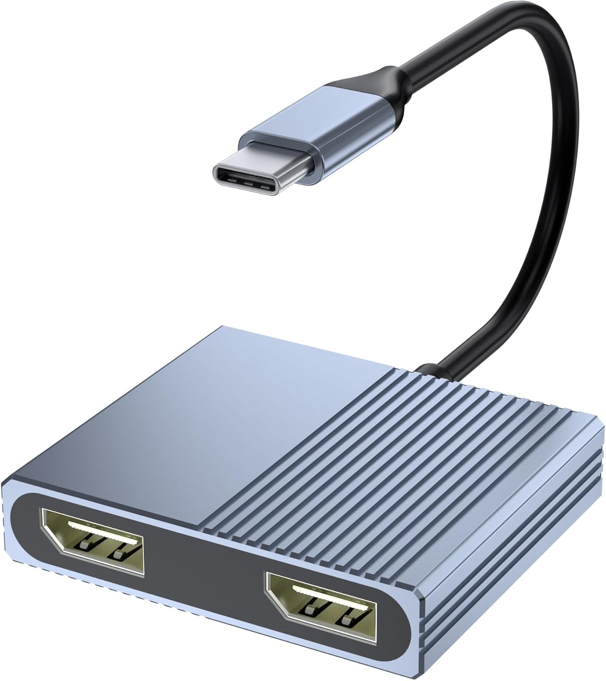 Movcle 4K@60Hz 1 2 USB C to Dual Displayport Adapter for Mac/Dell/HP Laptop, Displayport Splitter in Out for Dual