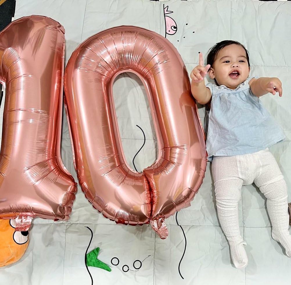 Rose Gold Number Balloons by [Brand Name] - 40 Inch 0 Balloon for Birthday Party Decorations | Perfect for All Ages