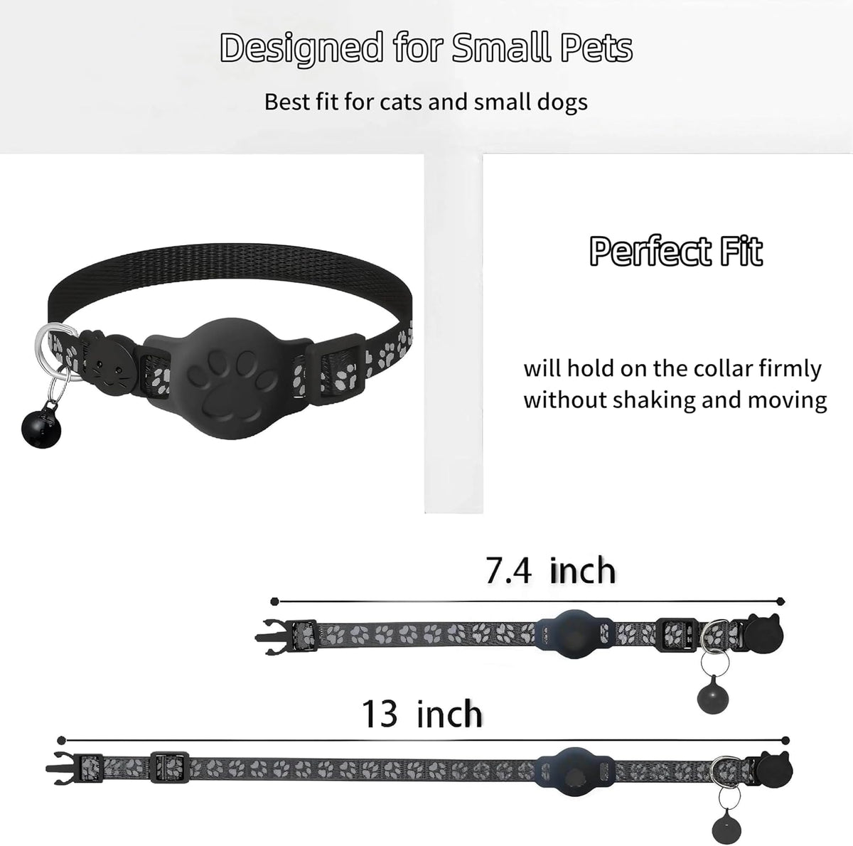 Waterproof GPS Collar for Cats - Pet Tracker Compatible with Google Find My (Android Only), No Monthly Fee. Advanced