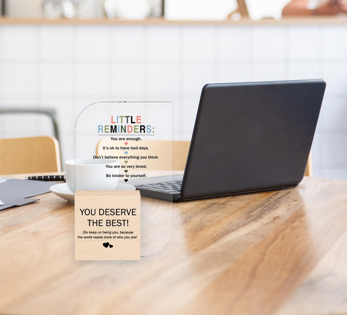 Office Desk Decor For Women, Cute Gifts, Little Reminders Sign For Female Men, Positive Affirmations Decors, Motivational Acrylic Plaque Gifts(6.7 x 4.1 inches) -A-03
