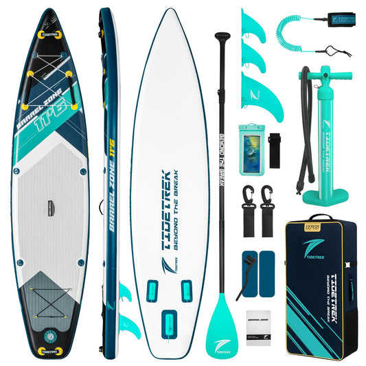 TIDETREK 11'6" Inflatable Stand Up Paddle Boards, Premium SUP Accessories, Non-Slip Comfort Deck for Youth & Adults (Midnight Tide)