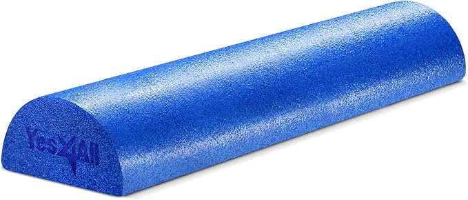Yes4All Medium Firm Half Foam Rollers for Post-Workout Relaxation, 12/18/24/36 inch PE Foam Roll for Back Massage & Yoga Exercise