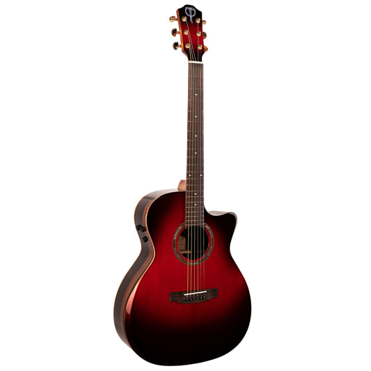 Teton Auditorium Acoustic Electric Guitar, Wooden, Solid Spruce Top, Mahogany Neck, Laurel Wood Fingerboard and Bridge, STA180CEAB-AR