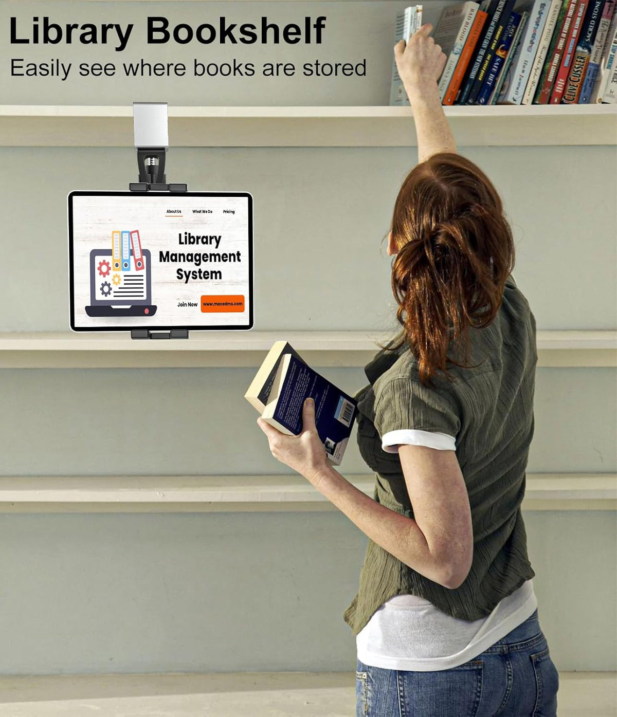 GDZN 360 11 12.9 4-13" Kitchen Cabinet Tablet Holder, [C-Shaped Metal Clamp] Under Cabinet Tablet Mount with Rotation