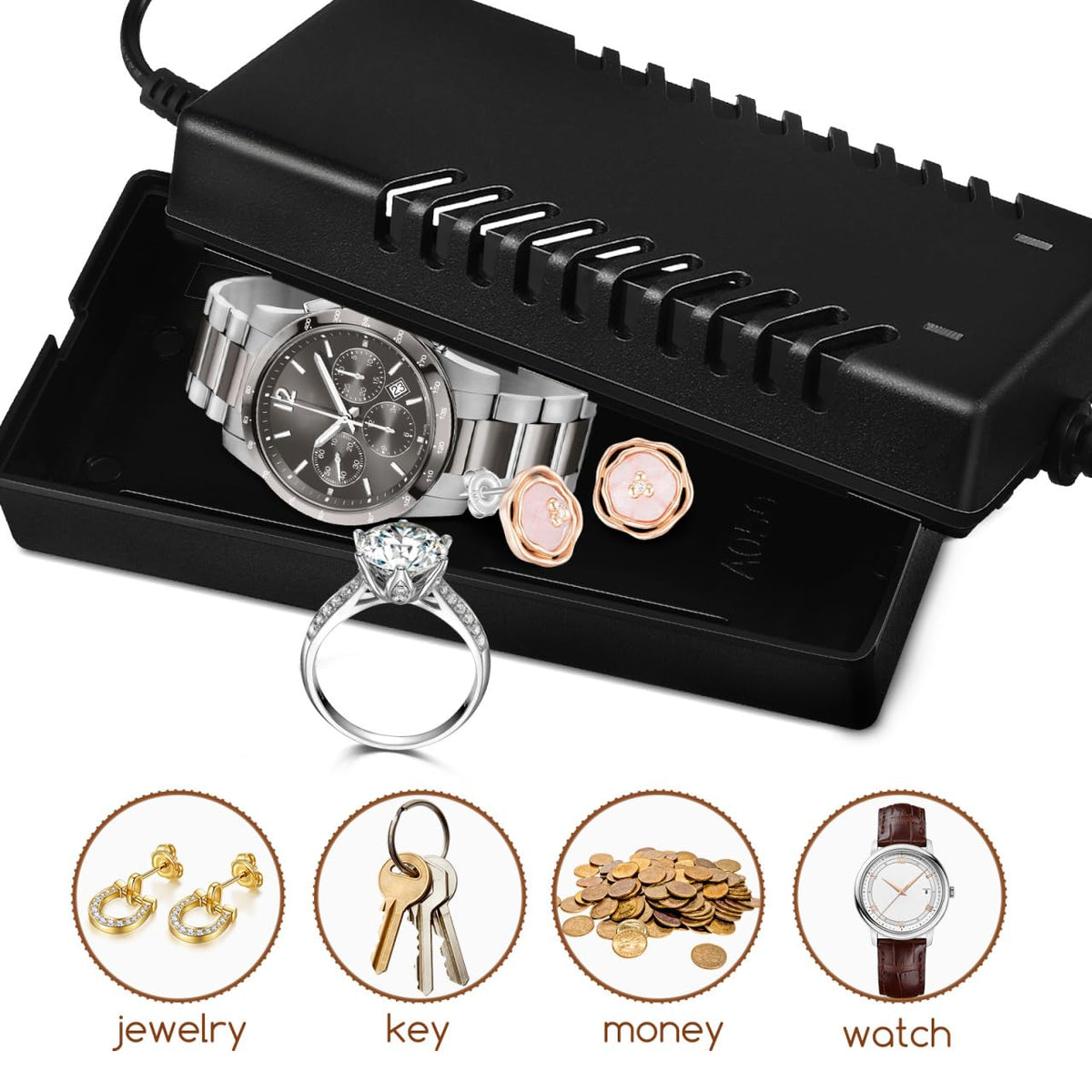 DOITOOL SSecret Hiding Containers Fake Wall Plug Hidden Safe Box Plastic Charger Plug Concealed Storage Box for Cash Jewelry Keys Coins Travel Home Security