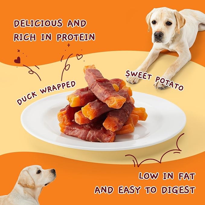 Jungle Calling Sweet Potato & Duck Dog Treats, Vegetarian, Nutritious and Delicious Snacks for Your Furry Friend, 10.6 oz