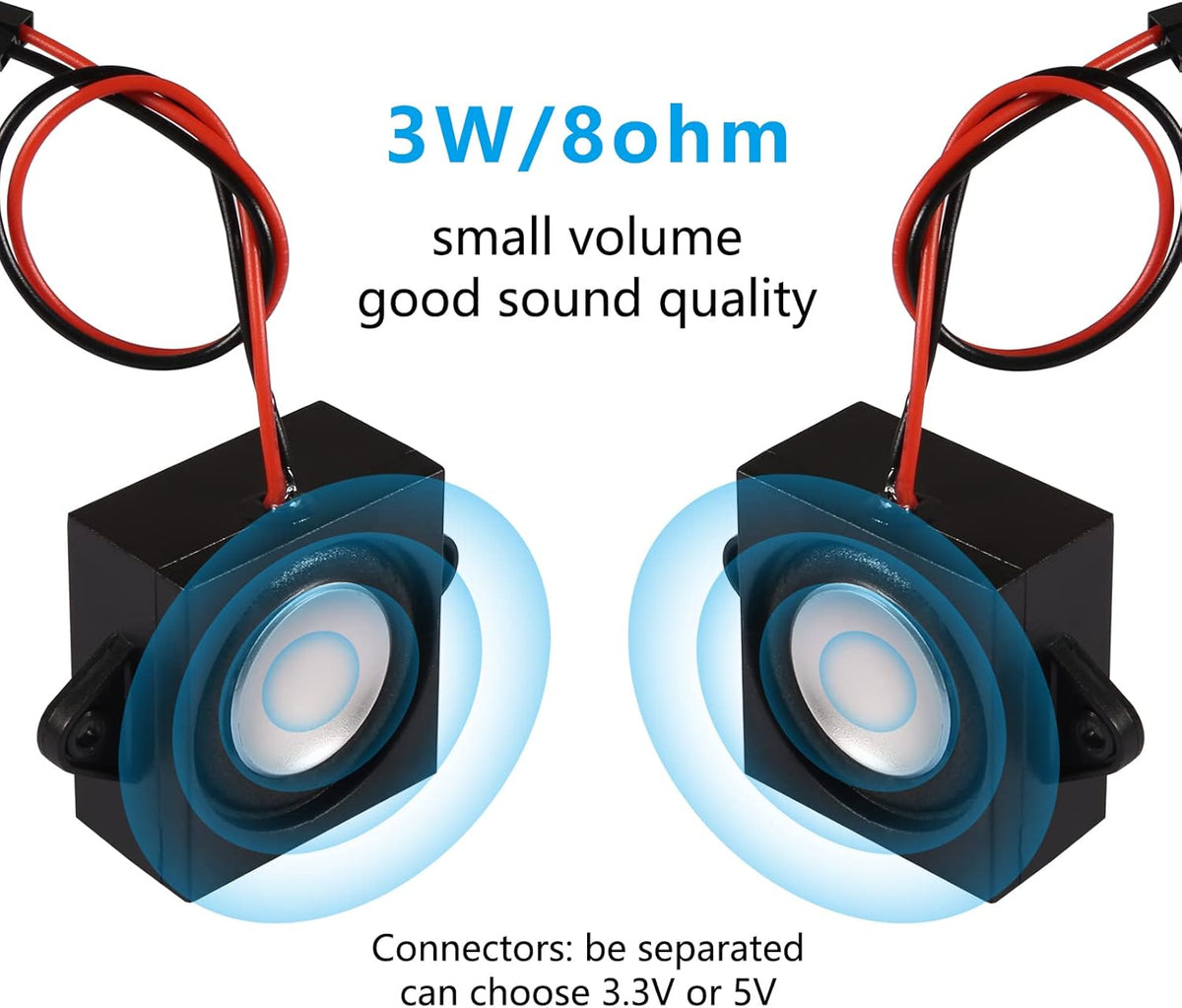 DWEII 4PCS 3 8 3.3V 5V Watt Ohm Single Cavity Mini Speaker Full-Range Cavity Mobile Portable Advertising Machine