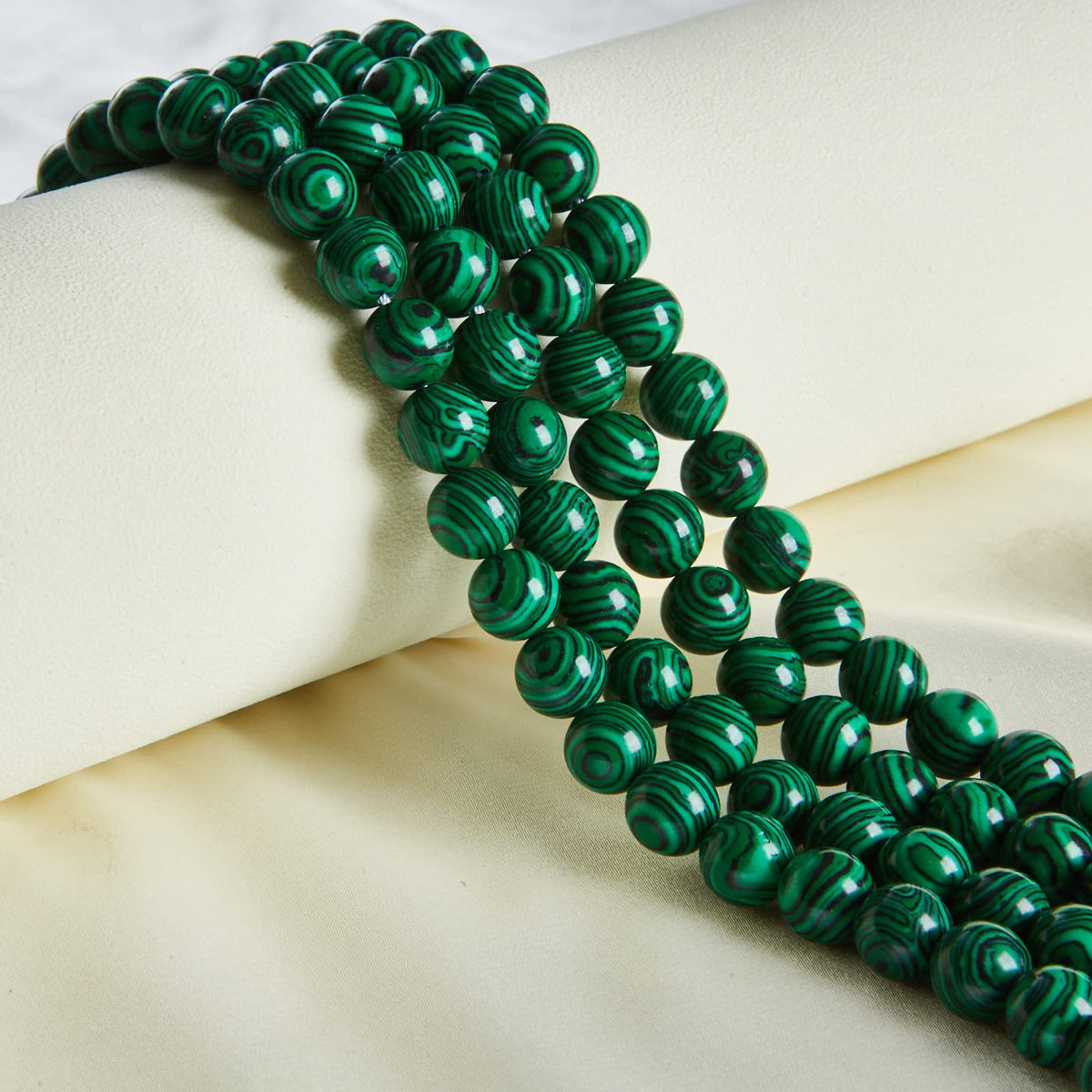 60pcs 6mm Malachite Beads Natural Gemstone Beads Round Loose Beads for Jewelry Making