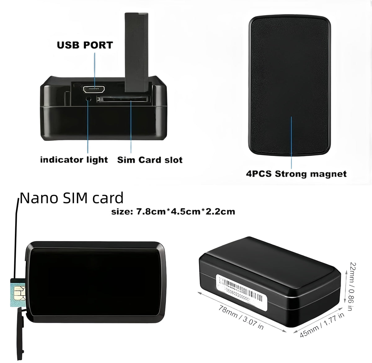 4G GPS Tracker with Strong Magnet, 4000mAh Long Battery Life (20-30 Days) IP65 Waterproof, Real-Time Tracking Geo-Fence Vibration Alarm, GPS Tracker for Vehicles Kids Seniors Pets Assets