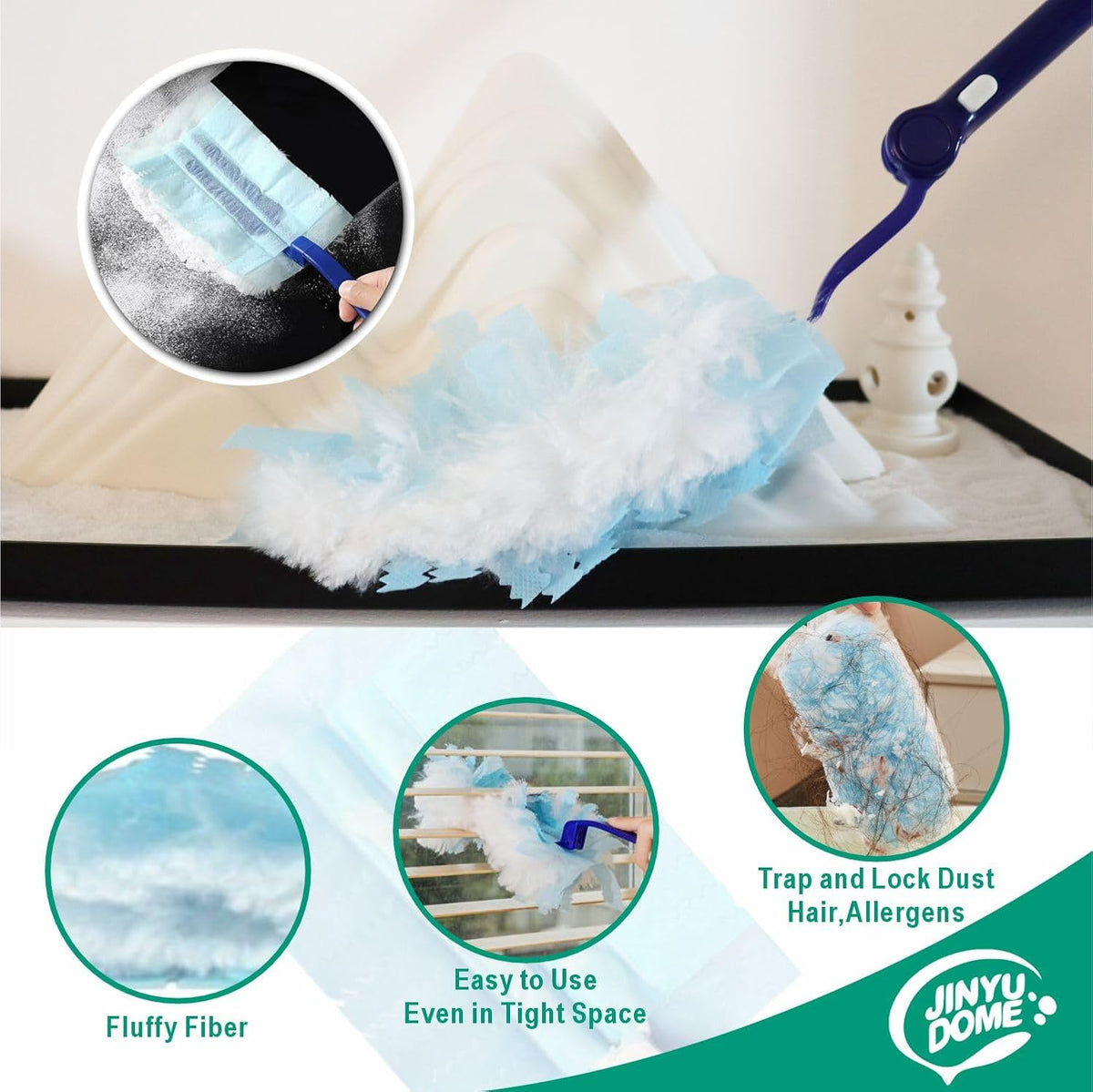 Skiennix Disposable Duster Refills - Heavy Duty Cleaning Dusters | 30 Unscented Hand Duster Refills