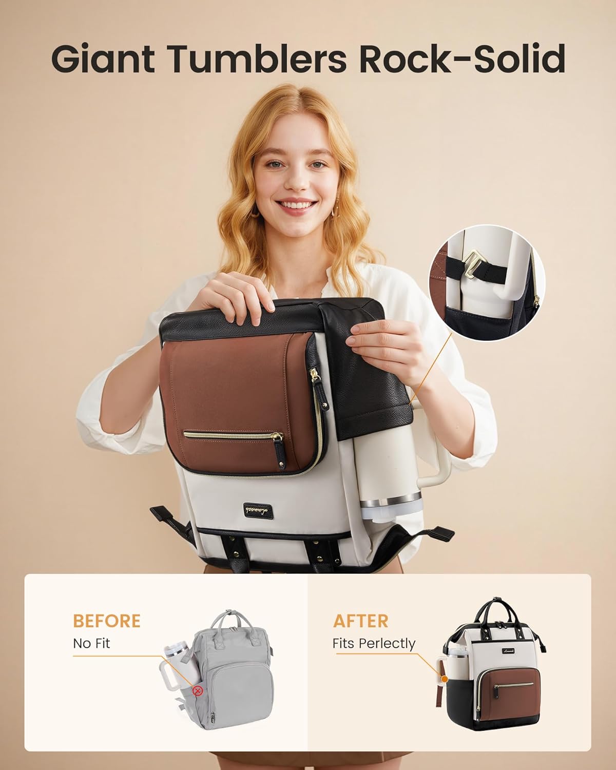 Backpack Holder,15.6 inch Backpack Backpack LOVEVOOK Laptop for Women with Giant Tumbler Professional Nurse Teacher
