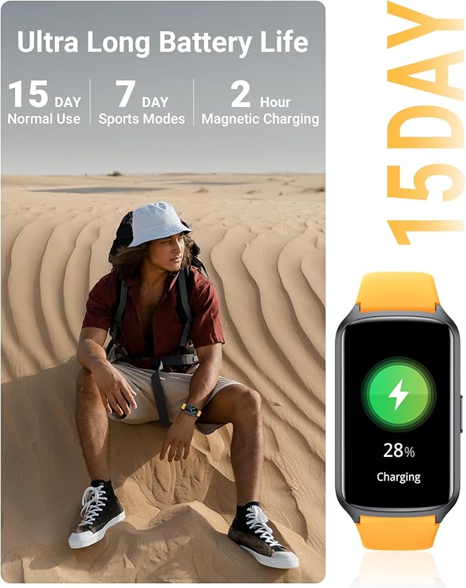 Health Fitness Tracker with 24/7 Heart Rate, Blood Oxygen, Blood Pressure, Sleep Tracker, 5ATM Waterproof Activity Trackers with Step Tracker, Pedometer (S & L Bands Included)