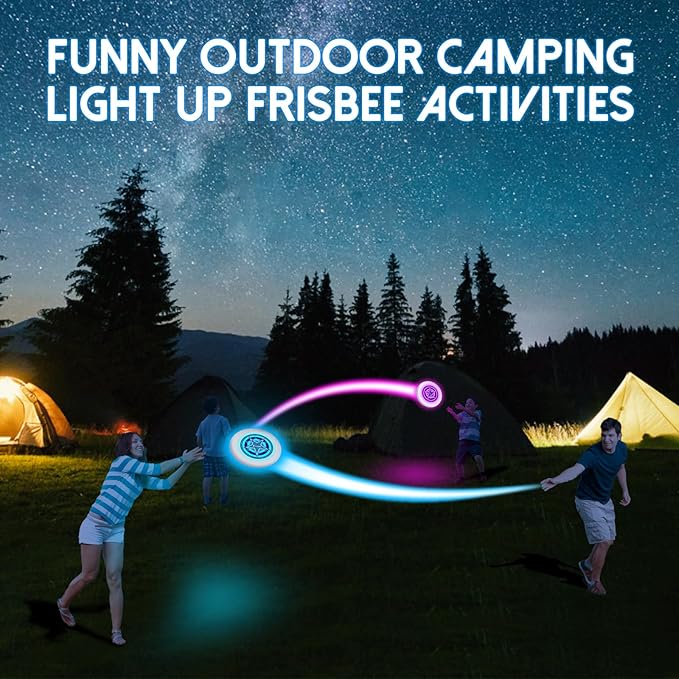 49LEDs Flying Disc with 16 Million Color RGB, 3 Modes+Rechargeable+Waterproof+175g, Cool Sports and Outdoors for Parks/Camping/Beach/Backyards,Easter & Birthday Gifts for Teens/Kids/Adults