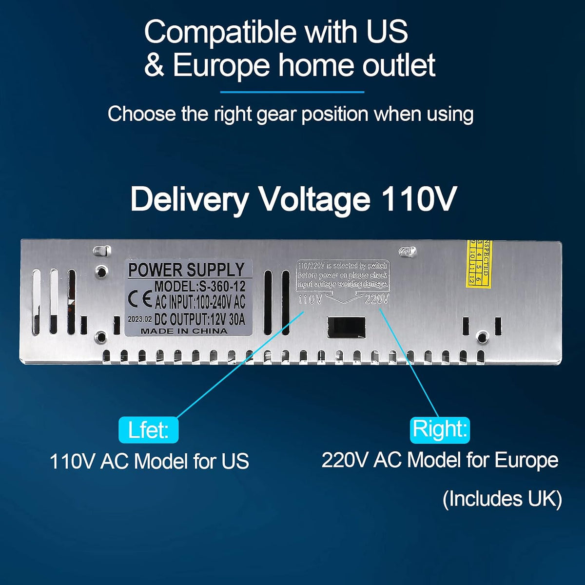 12V 30A 360W 12 30 110V 240V 3D Power Supply Transformer Adapter AC to DC Adapter Volt Amp Switching Power Supply