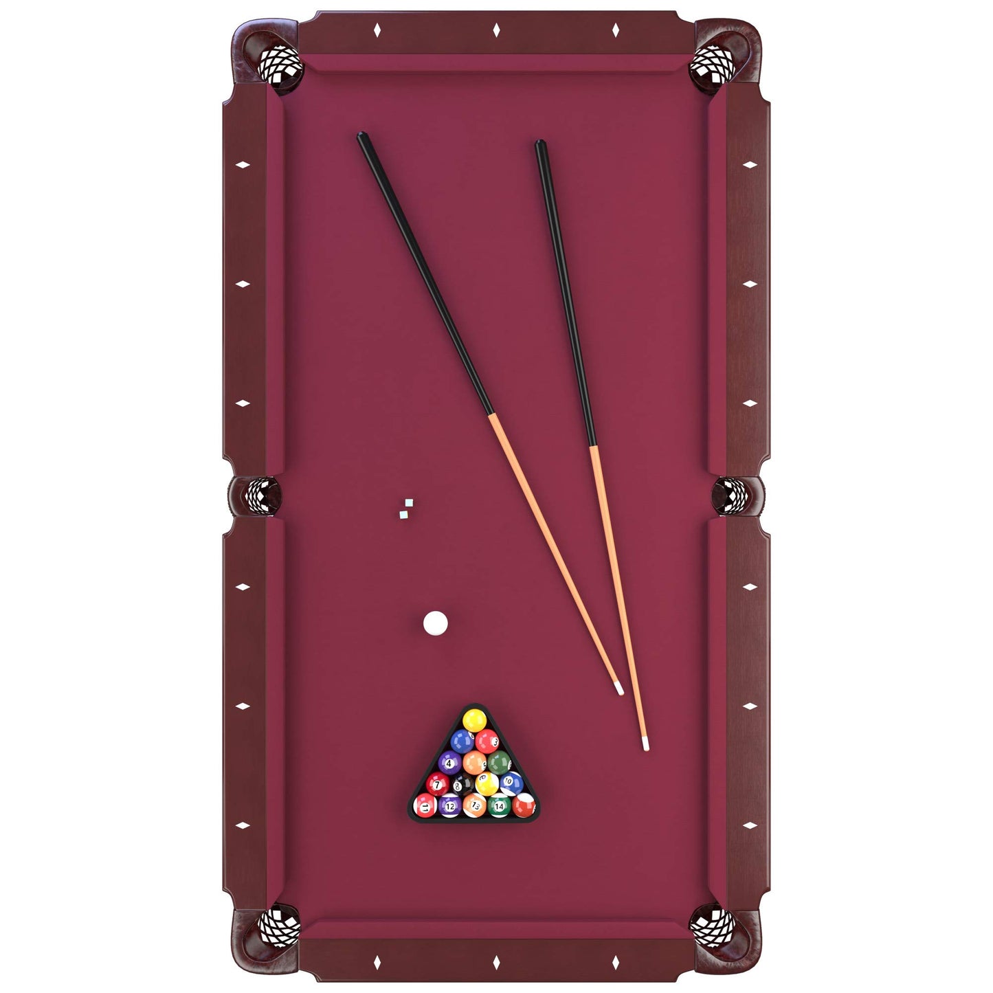 Fat Cat Reno 7.5 Foot Pool Table, Billiard Table with Accuslate Surface, K66 Bumpers, Dark Cherry Finish, Includes Cues and Balls
