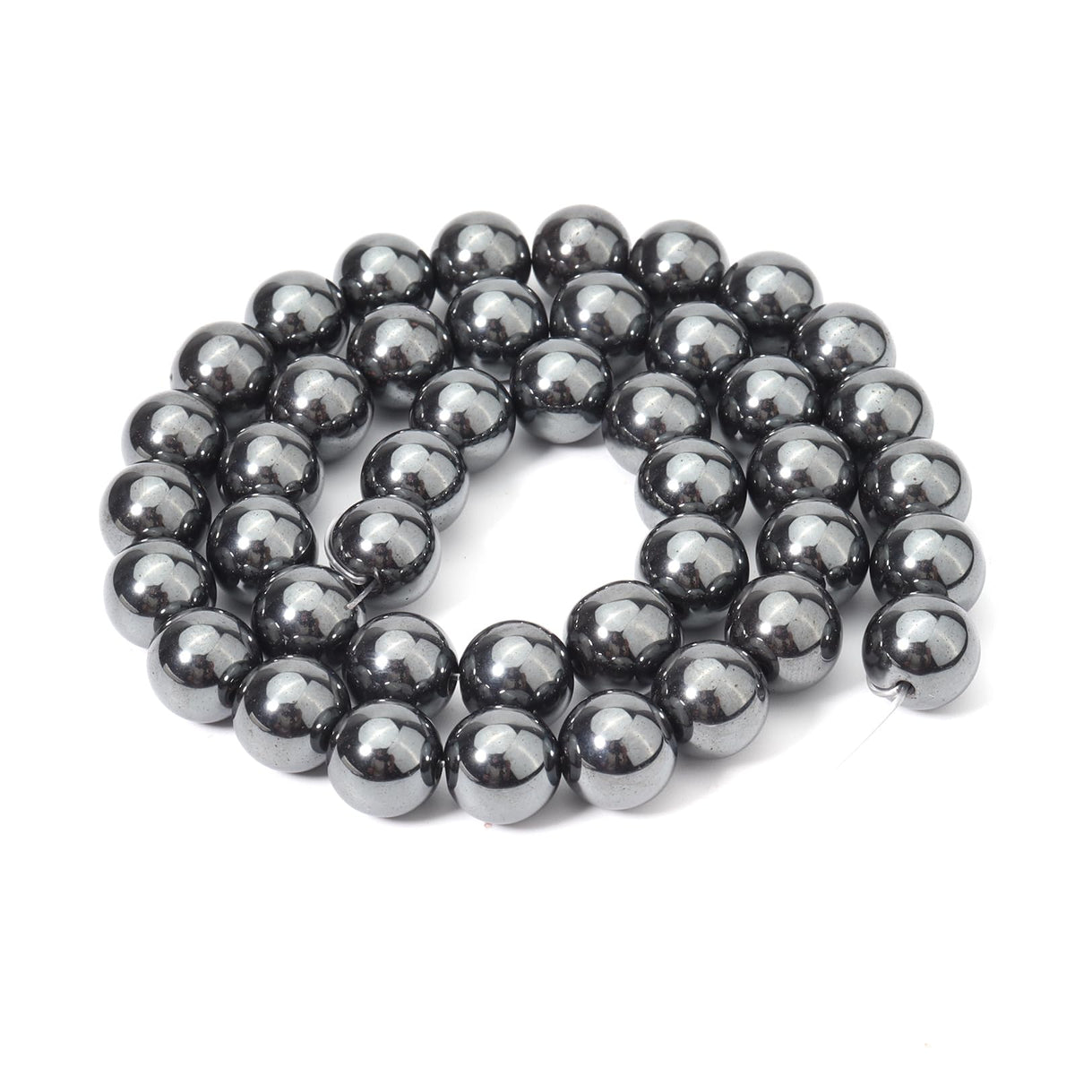 Siomia 45pcs 8mm Natural Black Hematite Beads Energy Healing Crystal Round Loose Stone Beads for Jewelry Making, DIY Bracelets Necklaces