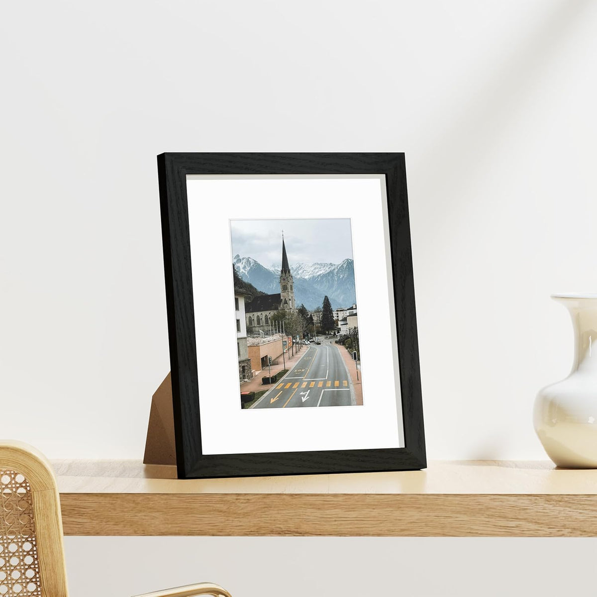 Vittanly 8x10 Picture Frames Set of 9 - Shatter Resistant Plexiglass | Display 5x7 or 8x10 Photos, Black