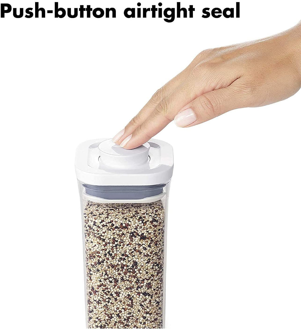 OXO Good Grips POP Container - Airtight Food Storage - 3.7 Qt Rectangle (Set of 4) for Cereal and More