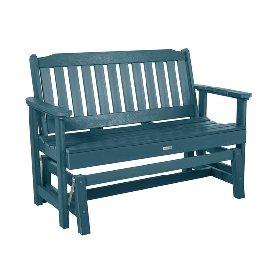 Highwood Lehigh Outdoor Glider Loveseat, 4ft, Nanatucket Blue