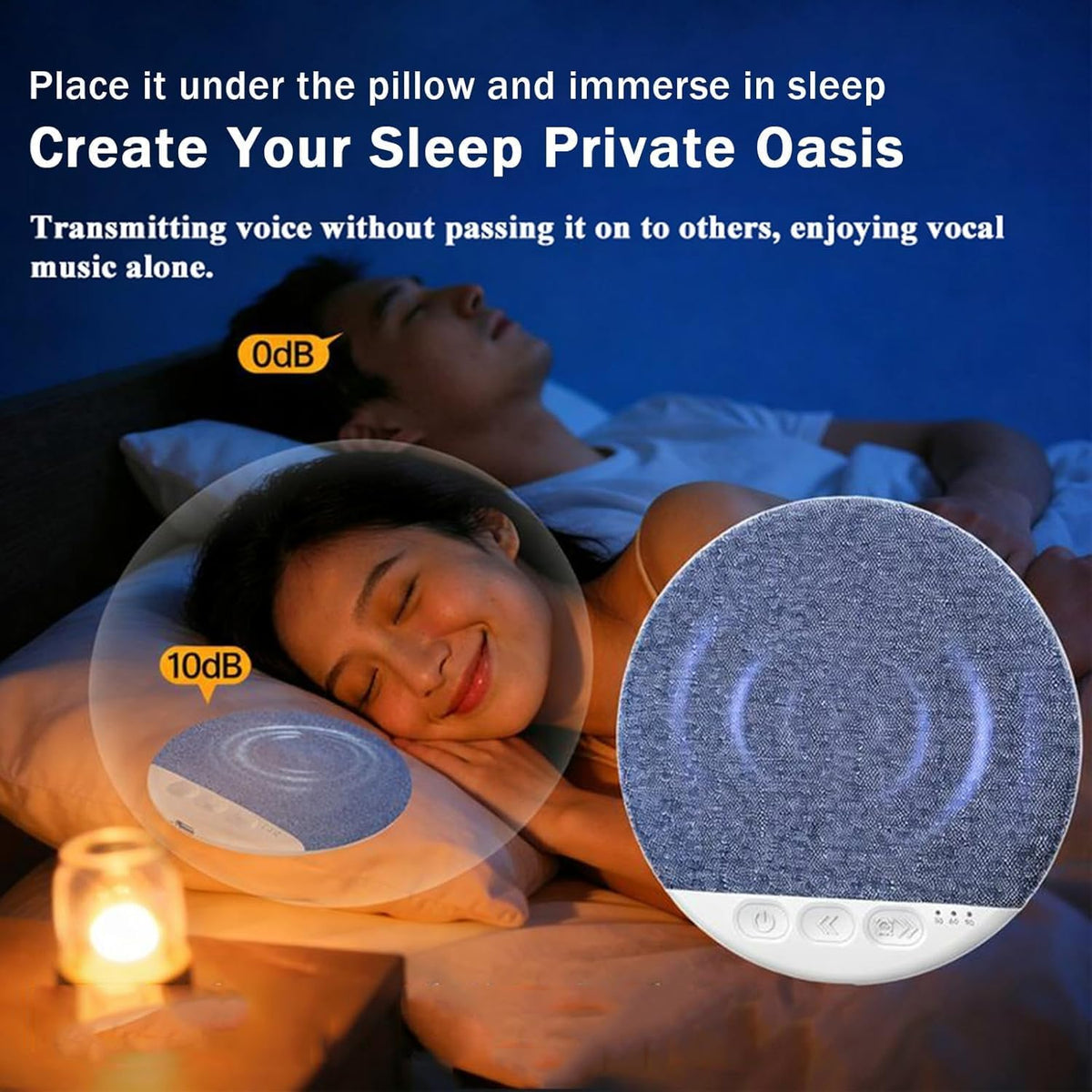 Generic 6.0 (2pcs) Ultra-Thin Bluetooth Pillow Speaker with Bluetooth - Bone Conduction Technology, Sleep Pillow
