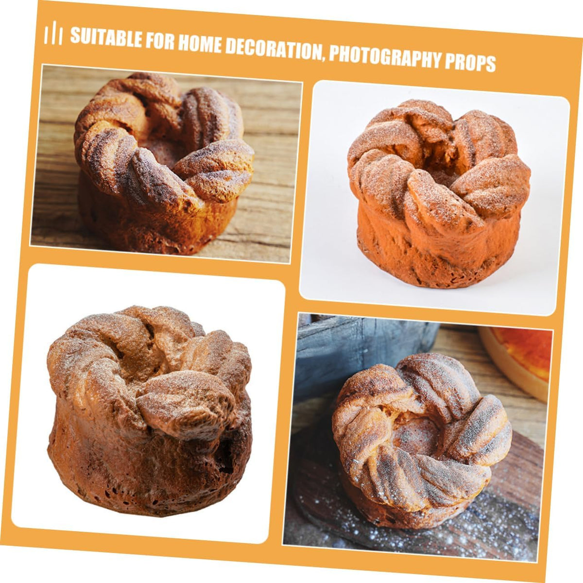 Toddmomy Realistic Pu Simulation Bread Model Fake Food Decor Lifelike Bread Prop for Photography Home Bakery Display