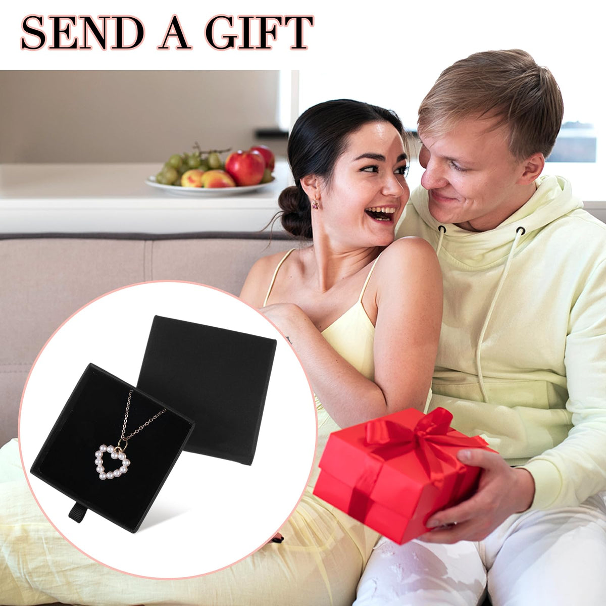 Nogeqi 3 Pack Jewelry Gift Box, Cardboard Small Jewelry Box, 2.76x2.76x0.67in Square Small Gift Boxes Storage Case for Bracelets Earrings Necklaces Gifts (Black)