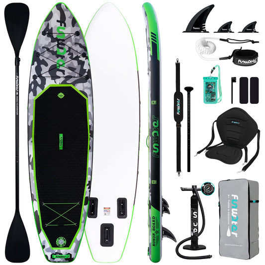 FunWater Inflatable Stand Up Paddle Board with Premium SUP Paddleboard Accessories, Anti-Slip EVA Deck, Paddle Boards for Adults & Youth of All Skill Levels