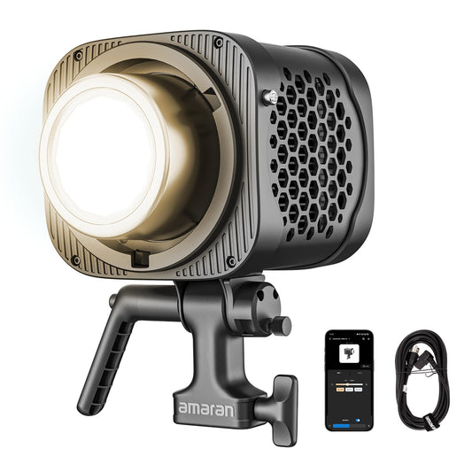 amaran Halo 300x LED Studio Light Compact 305W Bi-Color COB Light,APP Control,2700K - 6500K,9 Effects,Bowens Mount Silent Continuous Lighting for Video Photography Recording (Halo 300x)