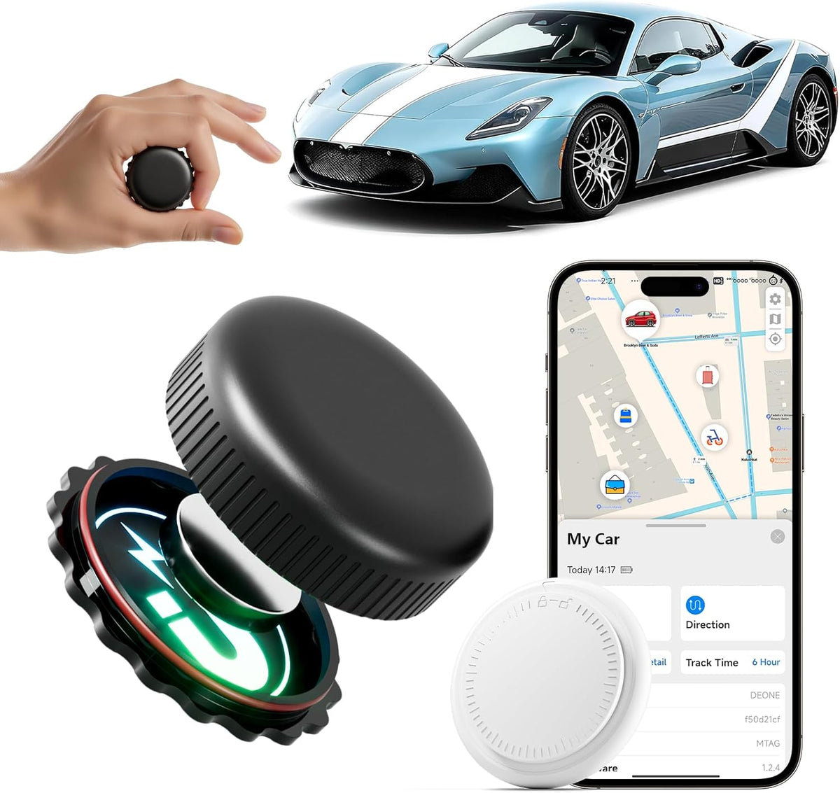 LAOLASEED Mini GPS Tracker for Vehicles No Monthly Fee,GPS Car Tracker,Real Time Car GPS Tracker,Strong Magnetic Car