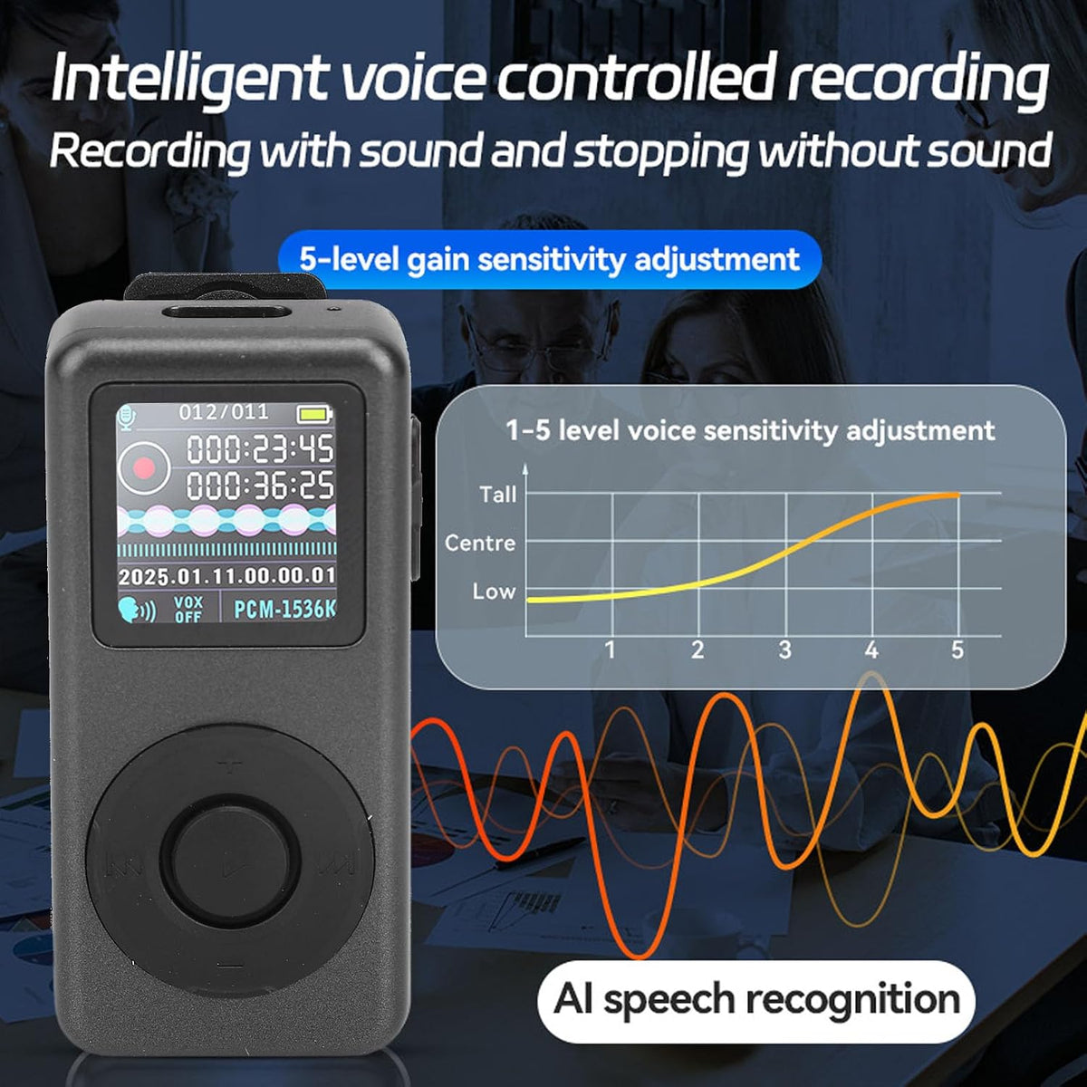 XUMIUZIY MP3 1536Kbps 5 (8GB) Player, Music Player Digital Audio Player with Noise Reduction HD Lossless Recording
