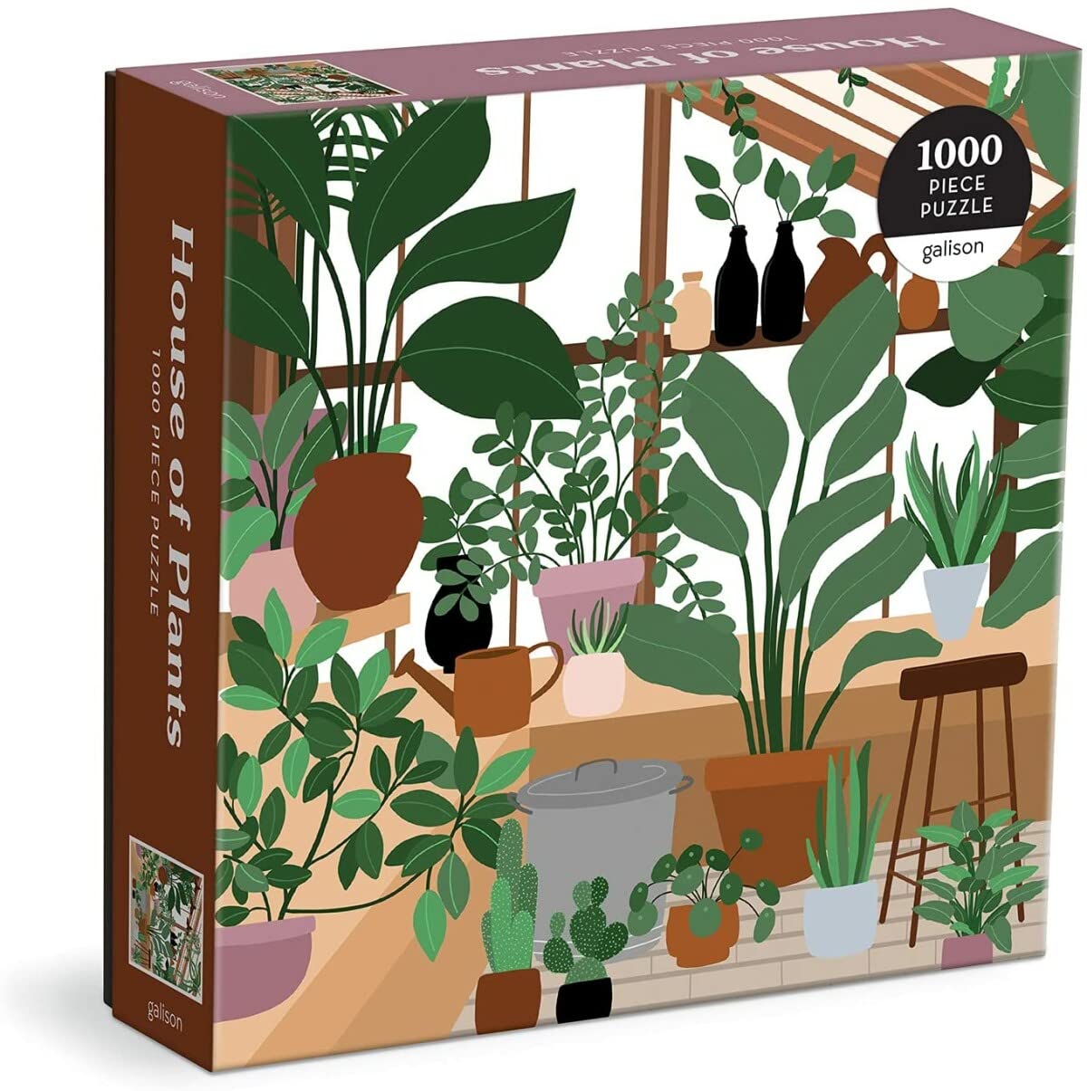 Galison House of Plants 1000 Piece Puzzle in Square Box from Galison - Fun and Botanical 1000 Piece Puzzle, Featuring Artwork from Frankie Penwill, Thick and Sturdy Pieces, Great Gift Idea