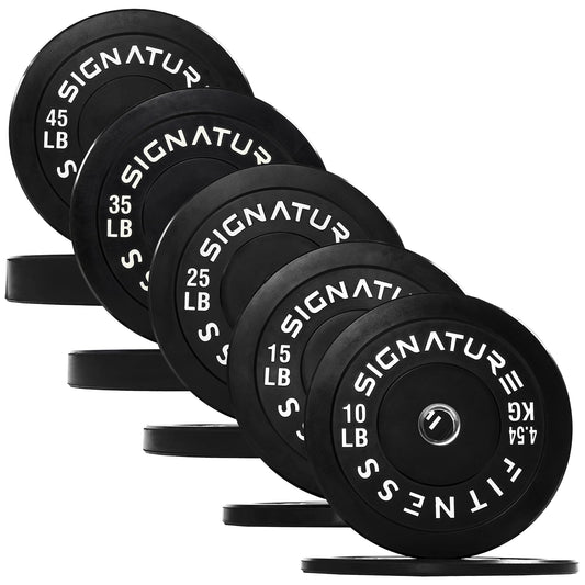 Fitvids Olympic Bumper Plates Set, 2" Weight Plates for Strength Training & Weightlifting, Set: 260 lbs (2x 10/15/25/35/45 Pairs)