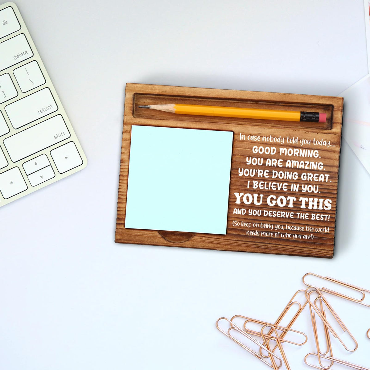 Appreciation Sticky Note Holder, Inspirational Thank You Appreciation Quote Gifts for Leader Boss Women Mentor Coach Manager Employee Coworker Self-Stick Note Pad Holders ZSS19
