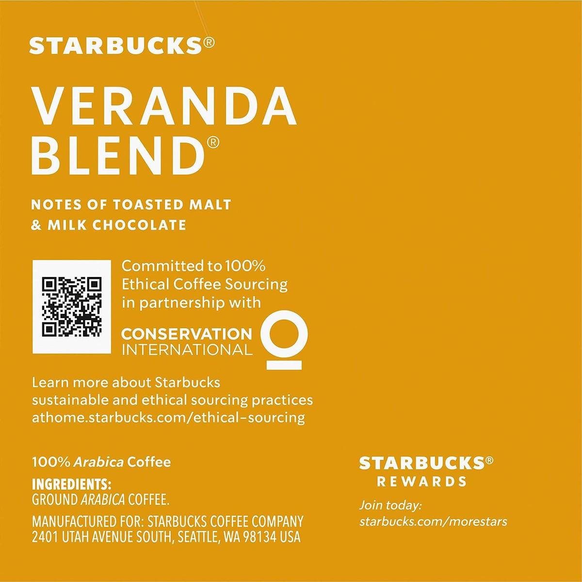 Starbucks Ground Coffee - Dark Roast Blend | Veranda Flavor, 10 Count (Pack of 8)