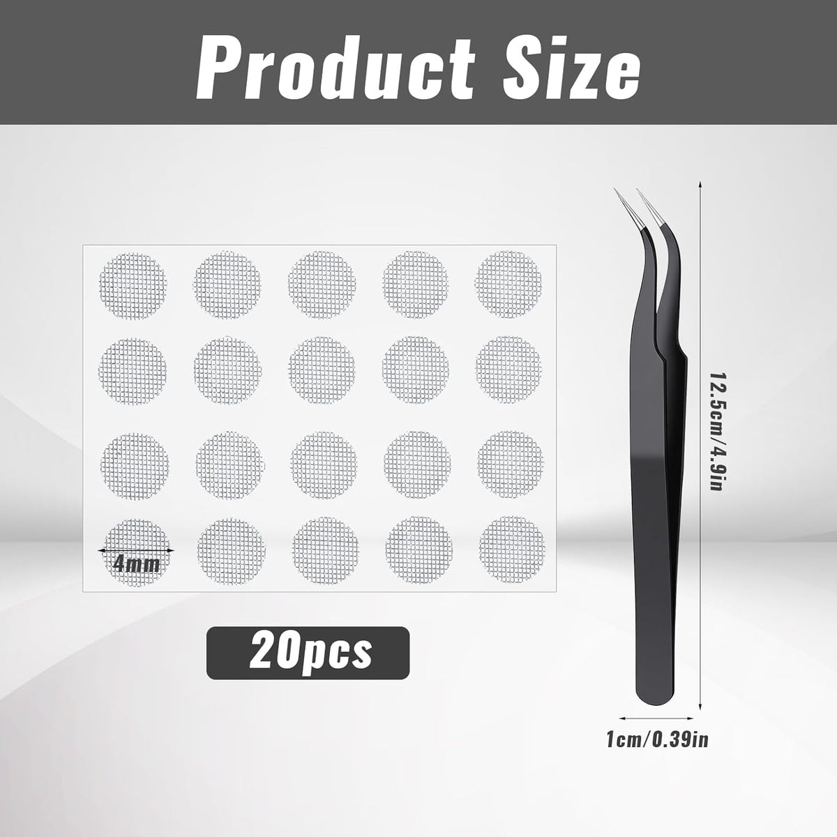Macuezu 20 4 Mm PCS Earbud Mesh Replacement with Tweezers, Stainless Steel Earbud Dust Filter Mesh Compatible with Most