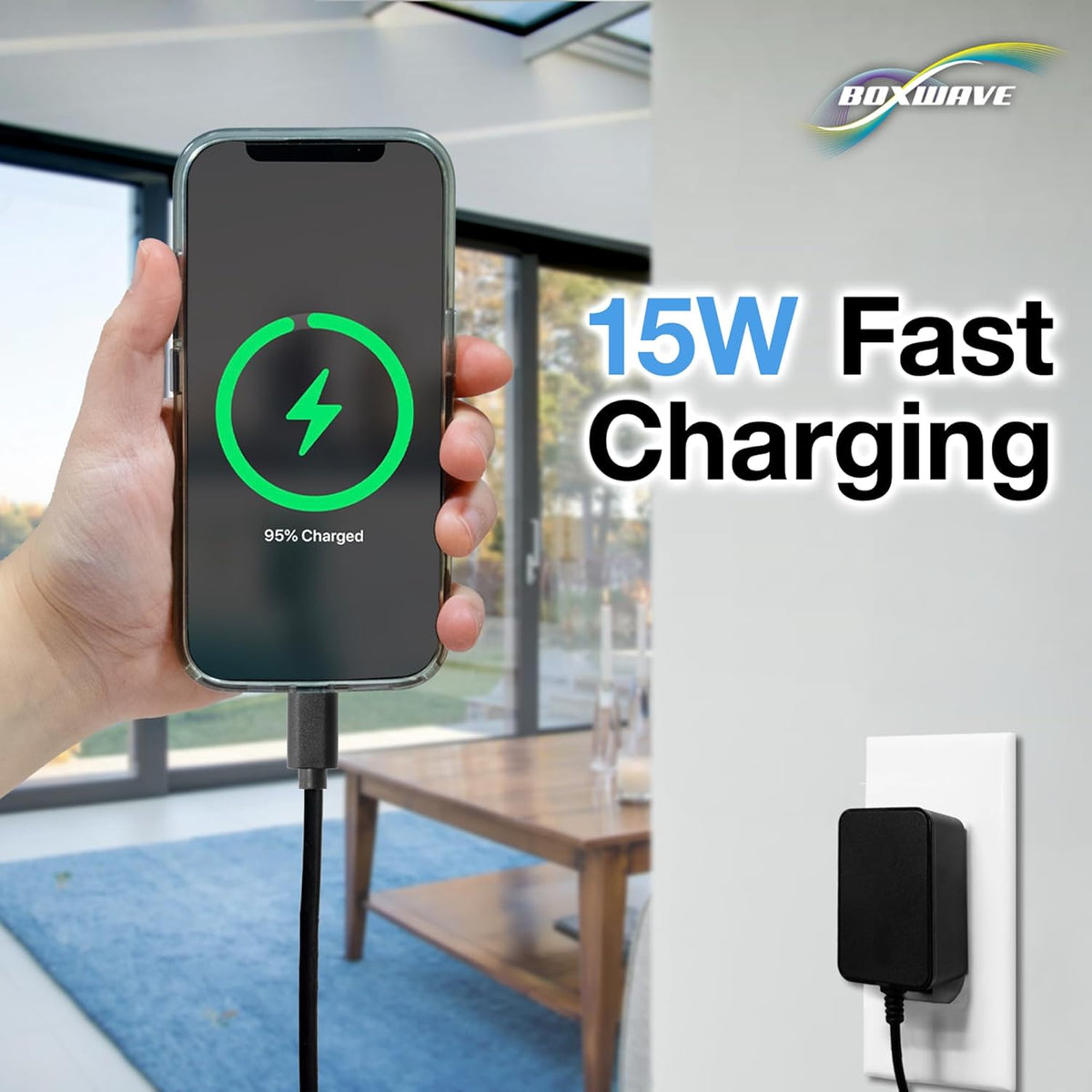 BoxWave TIMMKOO Mp3 (15W), 3ft Charger Compatible with WiFi Player - Wall Charger Direct Rapid Charge Your Device
