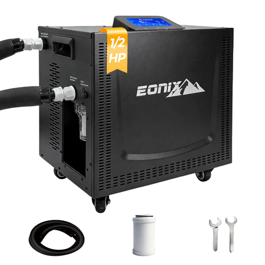 EONIX 1/2 HP Cold Plunge Chiller for Ice Bath – Upgraded Faster Cooling to 42°F, Built-in Filter & Pump, Insulated Hoses, Energy Saving & Low Noise – for Home Athlete Recovery & Cold Water Therapy