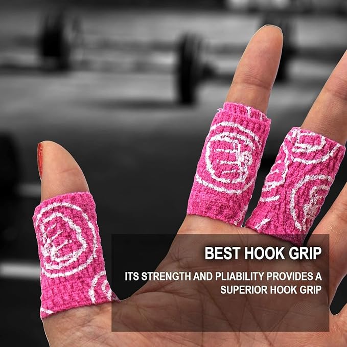 WOD Nation Flexible Hook-Grip Athletic Tape – Easy-Tear, Sweat-Proof Thumb & Finger Strips for Weightlifting