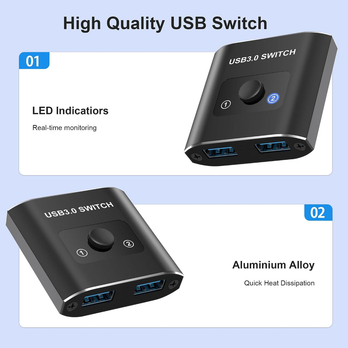 3.0 2 1 1 2 2 1 USB Switch, Bi-Directional USB Switch in Out/ in Out, USB Switcher Computers Share Devices for Printer