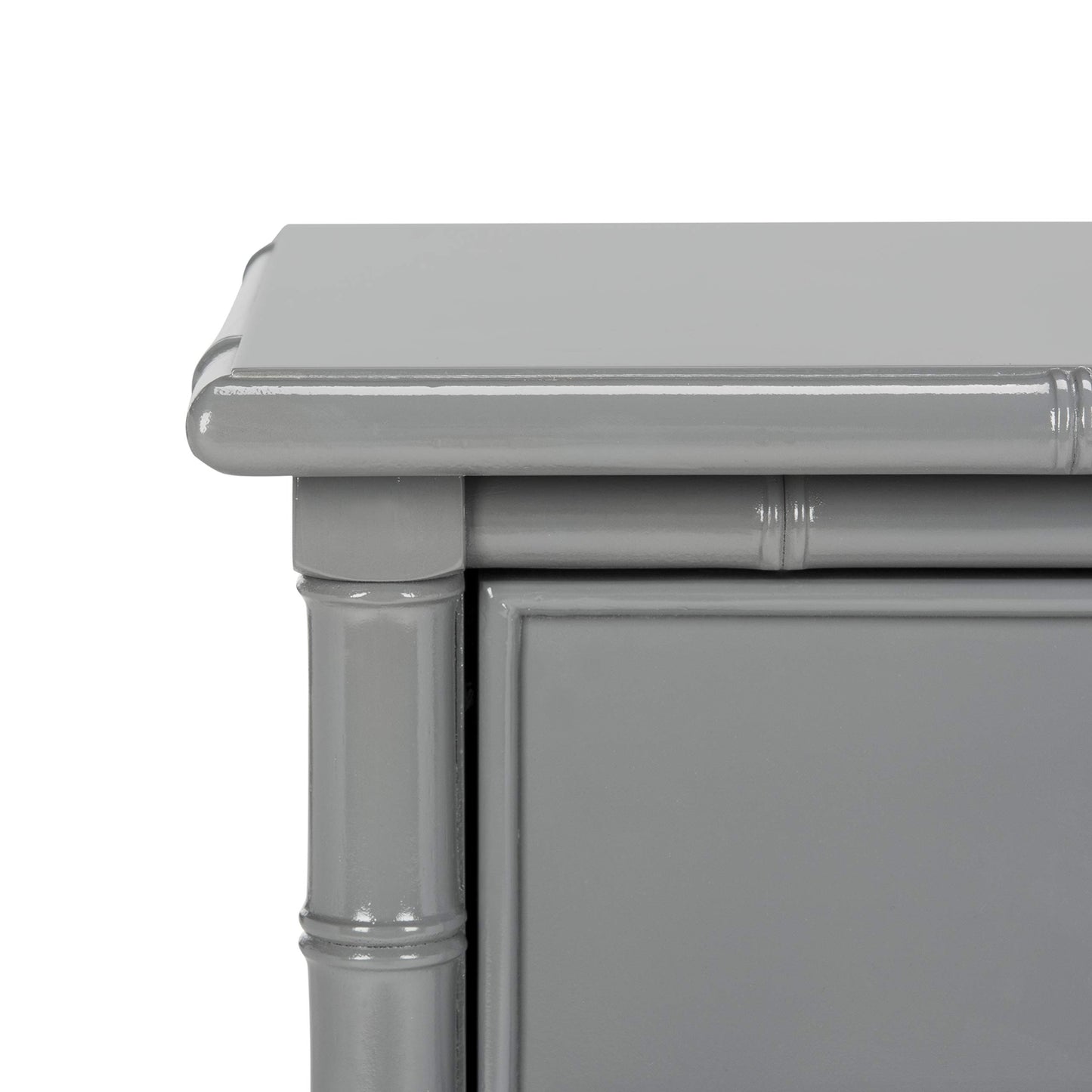 SAFAVIEH Furniture - Niah 2-Drawer Nightstand - Grey & Gold - Wood - Glam Hardware Design - Ideal for Bedroom, 23"W x 20"D x 25.25"H (NST3501C)